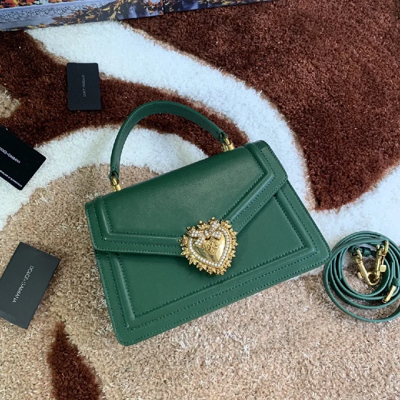 Dolce and Gabbana Medium Devotion Bag Green For Women 9.4in/24cm DG