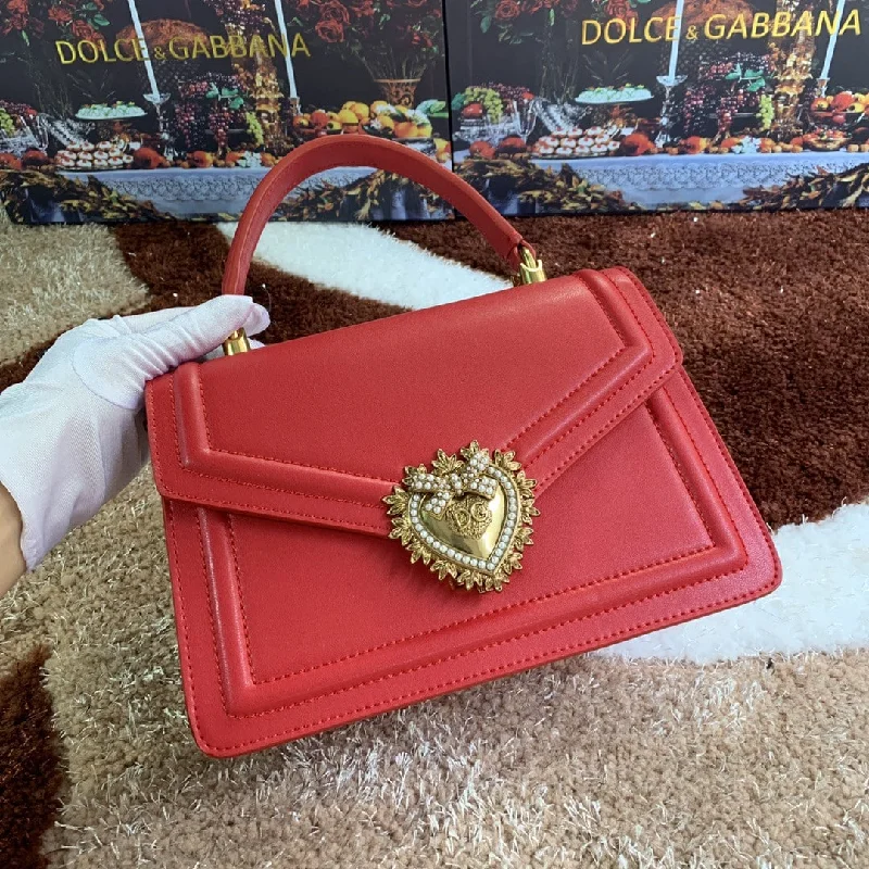 Dolce and Gabbana Medium Devotion Bag Red For Women 9.4in/24cm DG