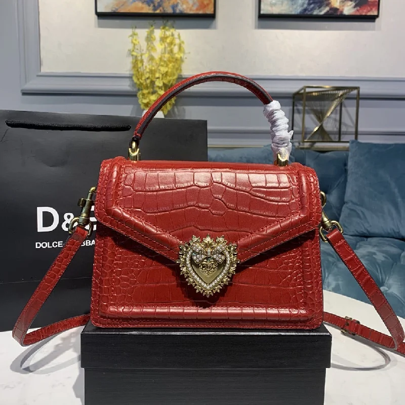 Dolce and Gabbana Medium Devotion Bag Red For Women 9.5in/24cm