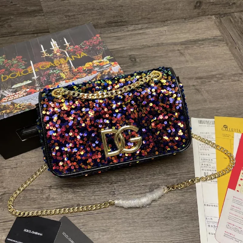 Dolce and Gabbana Multi-Colored Sequined 3.5 Shoulder Bag Muticolour For Women 10.6in/27cm DG BB7127AY0918B015