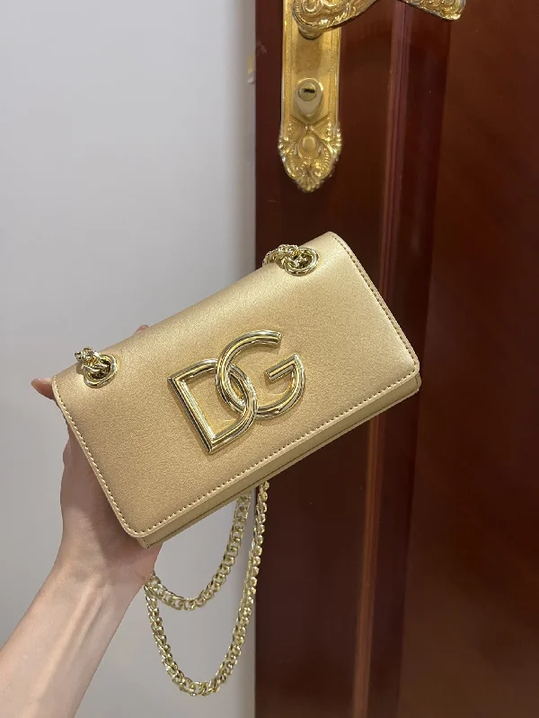 Dolce and Gabbana Polished 3.5 Phone Bag Gold For Women 7.3in/19cm DG