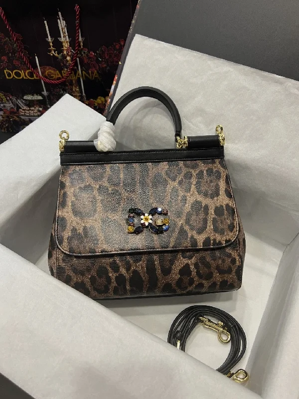 Dolce and Gabbana Sicily Bag In Leopard-Print Pony Hair Multicolour For Women 10.2in/26cm DG