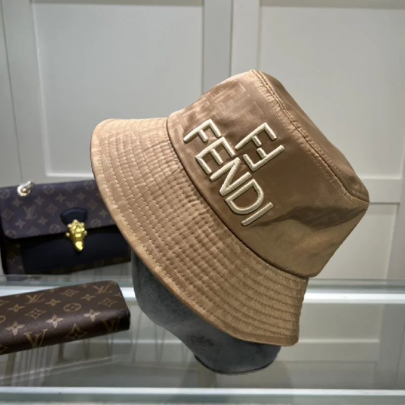 Fendi Denim Bucket Hat Brown Fendi Hat