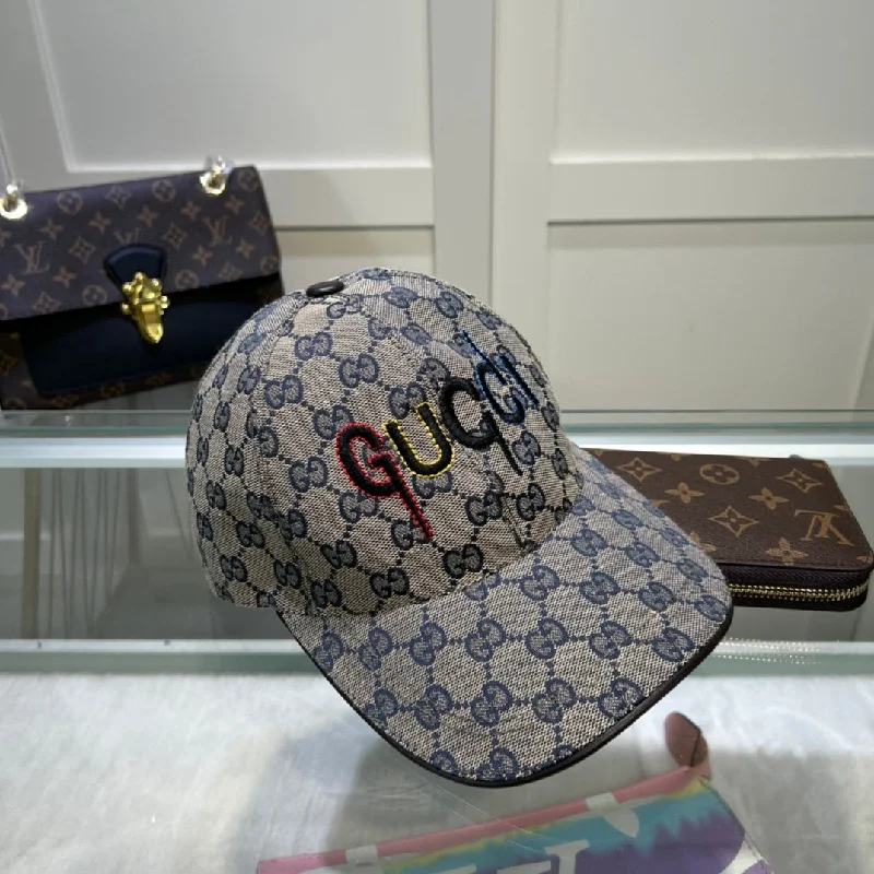 Gucci Canvas Baseball Hat Grey GG Hat