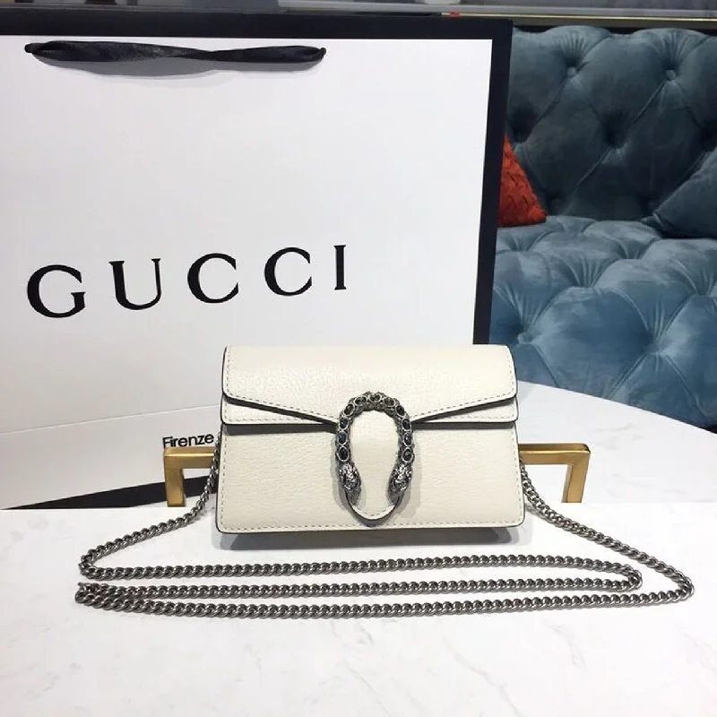 Gucci Dionysus Super Mini Bag White Metal-Free Tanned For Women 6.5in/16.5cm GG 476432 CAOGM 9174