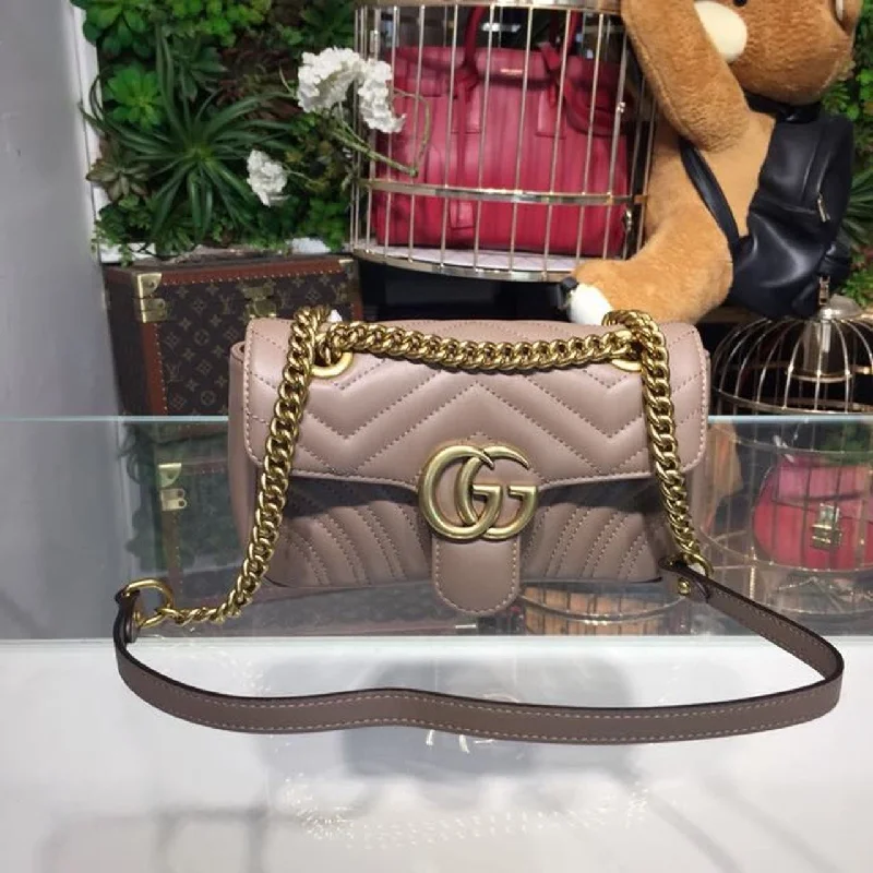 Gucci GG Marmont Matelass Mini Bag Beige Matelass Chevron For Women 8.5in/22cm GG 446744