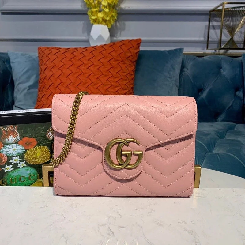 Gucci GG Marmont Matelasse Mini Bag Pink Matelasse For Women 8in/20cm GG 474575