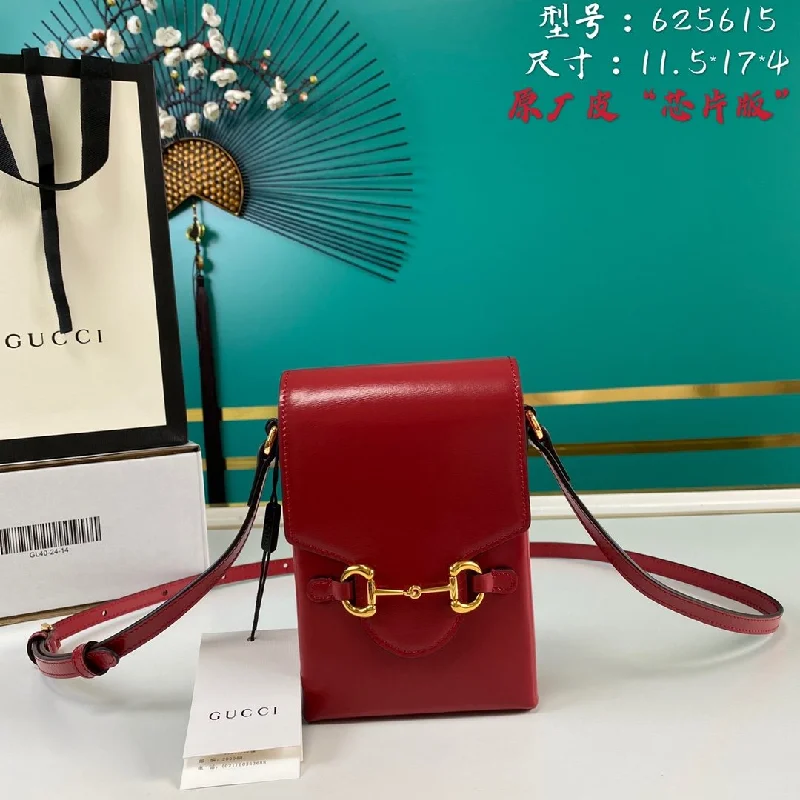 Gucci Horsebit 1955 Mini Bag Red For Women And Men 6.7in/17cm GG 625615