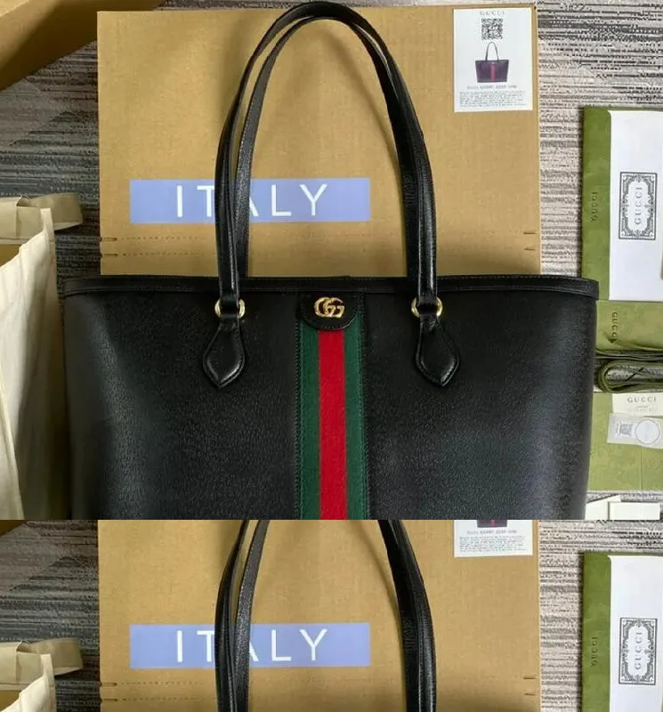 Gucci Ophidia Medium Tote Black For Women 15in/38cm GG  631685 CWG1A 1060