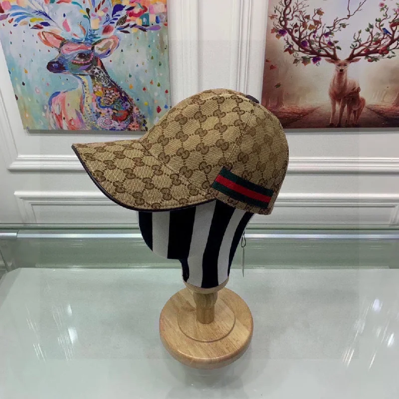 Gucci Original GG Canvas Baseball Hat With Web Beige/Ebony GG Hat