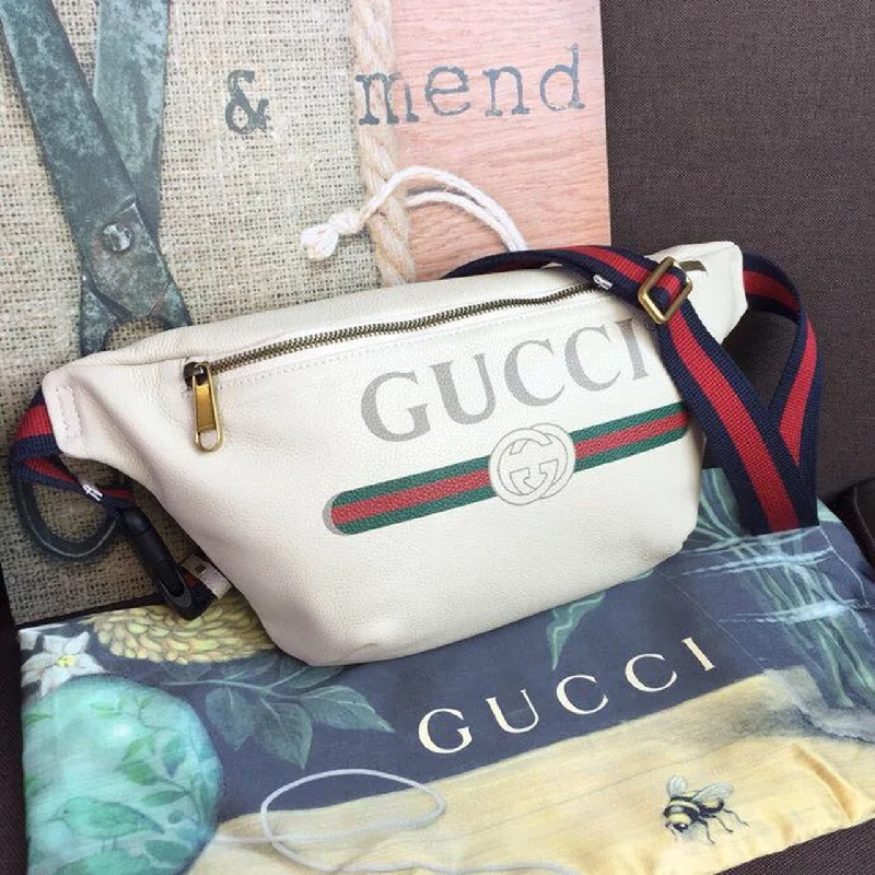 Gucci Print Waist Belt Bag White For Women And Men 15in/39cm GG 530412