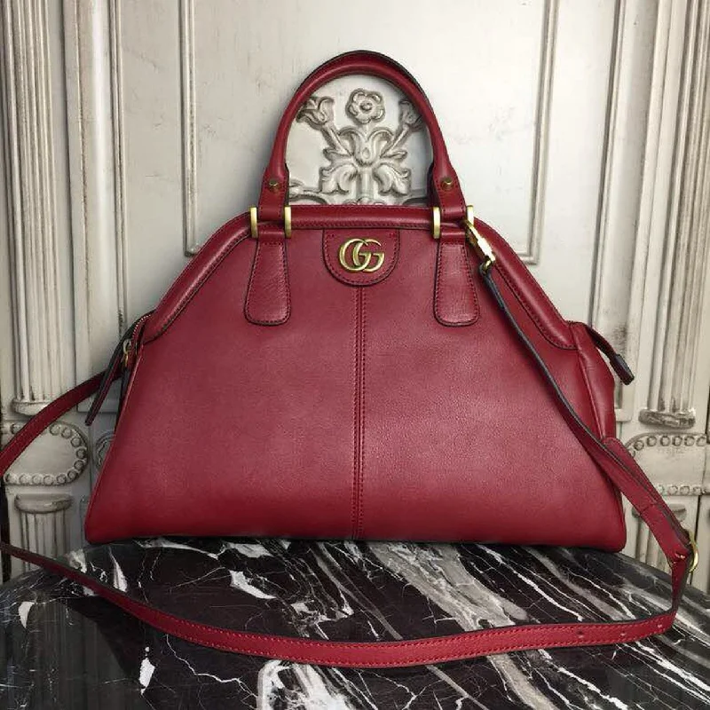 Gucci Re(Belle) Large Top Handle Bag Red For Women 15.75in/40cm GG