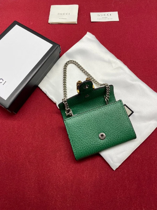 Gucci Super Mini Dionysus Chain Bag Emerald Green Metal-Free Tanned For Women 4in/11cm GG