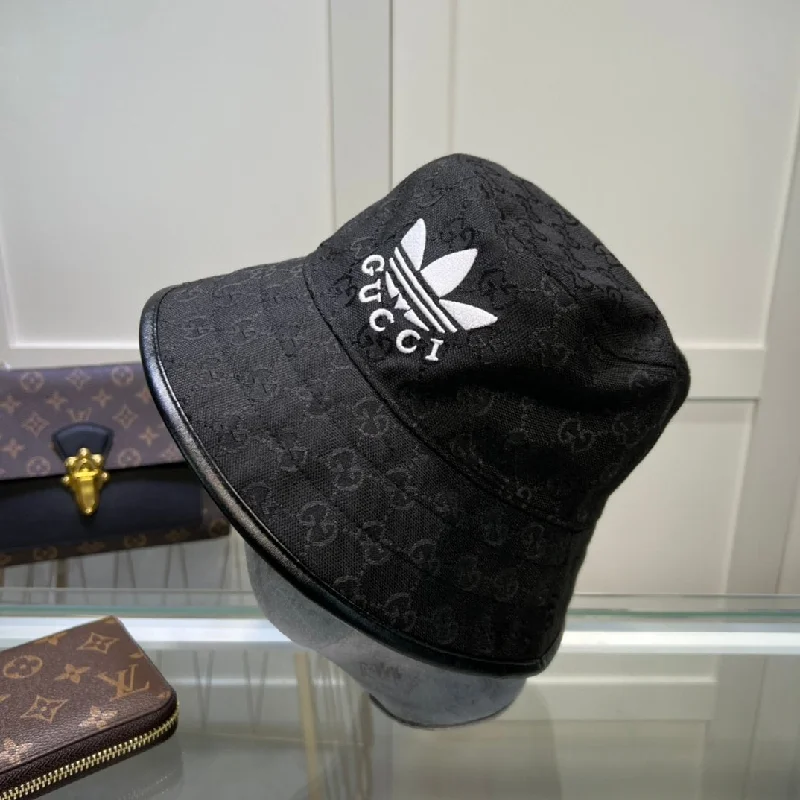 Gucci x Adidas Bucket Hat Black GG Hat