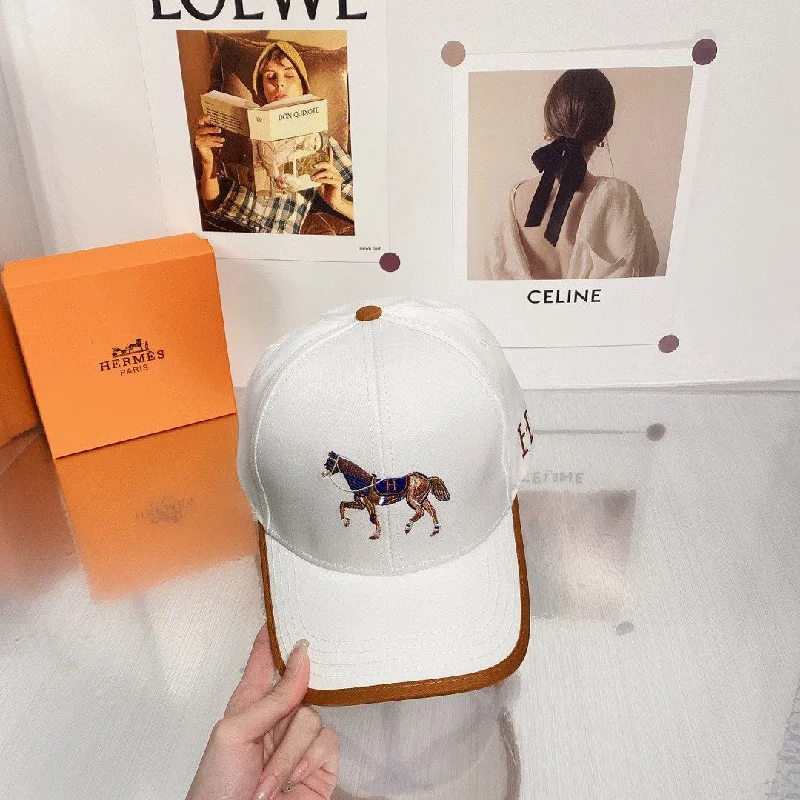 Hermes Horse Cap White Hermes Cap