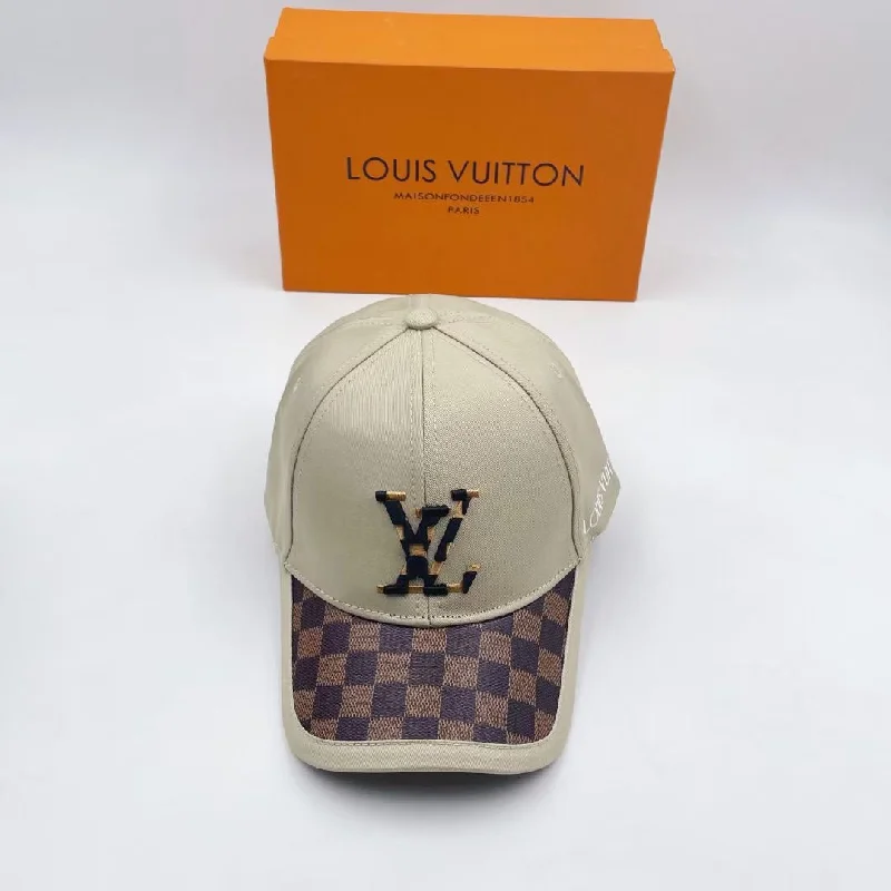 Louis Vuitton Embroidered Logo Baseball Cap Beige LV Cap