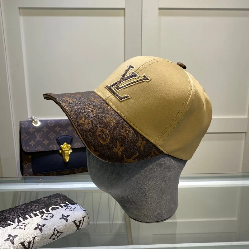 Louis Vuitton Embroidered Logo Baseball Cap Gold/Brown LV Cap