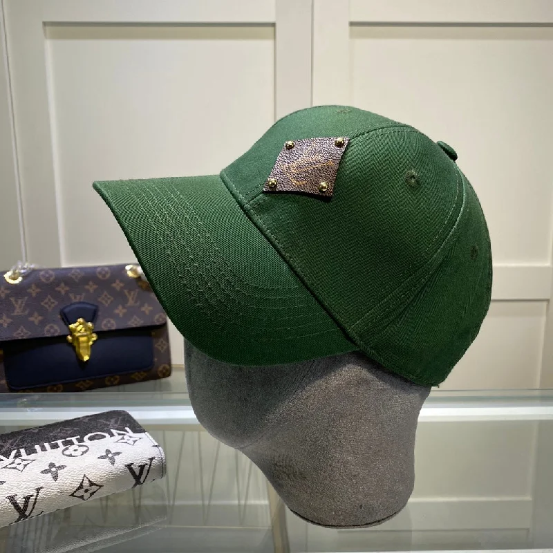 Louis Vuitton Embroidered Logo Baseball Cap Green LV Cap