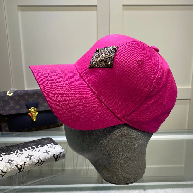 Louis Vuitton Embroidered Logo Baseball Cap Pink LV Cap