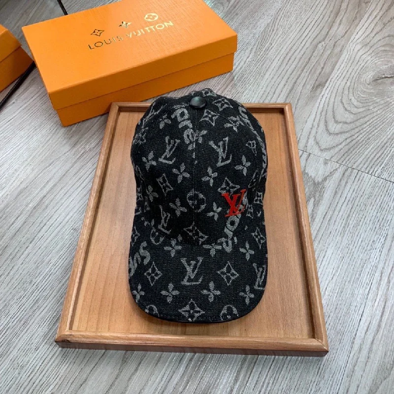 Louis Vuitton Monogram Baseball Supreme Cap Black LV Cap