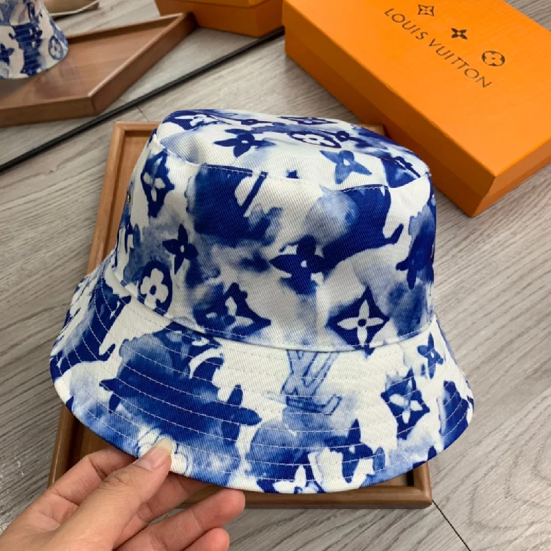 Louis Vuitton Monogram Bucket Hat Blue Watercolor LV Hat