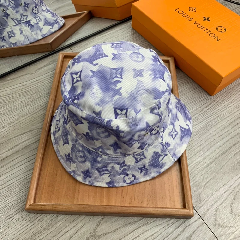 Louis Vuitton Monogram Bucket Hat Light Blue Watercolor LV Hat