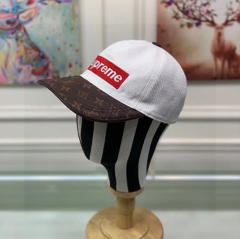 Louis Vuitton Supreme Cap White LV Cap