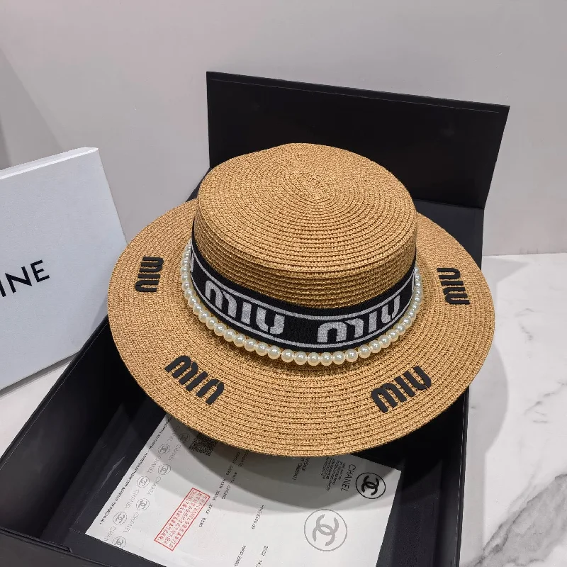 Miu Miu Raffia Hat Brown Miu Miu Hat