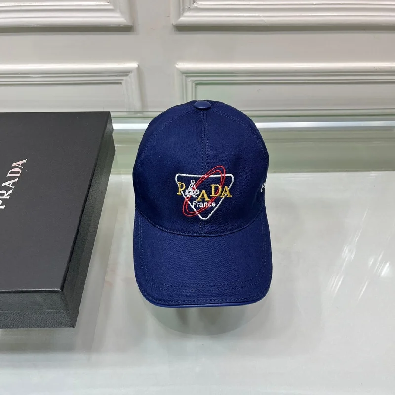 Prada Drill Baseball Cap Dark Blue Prada Cap