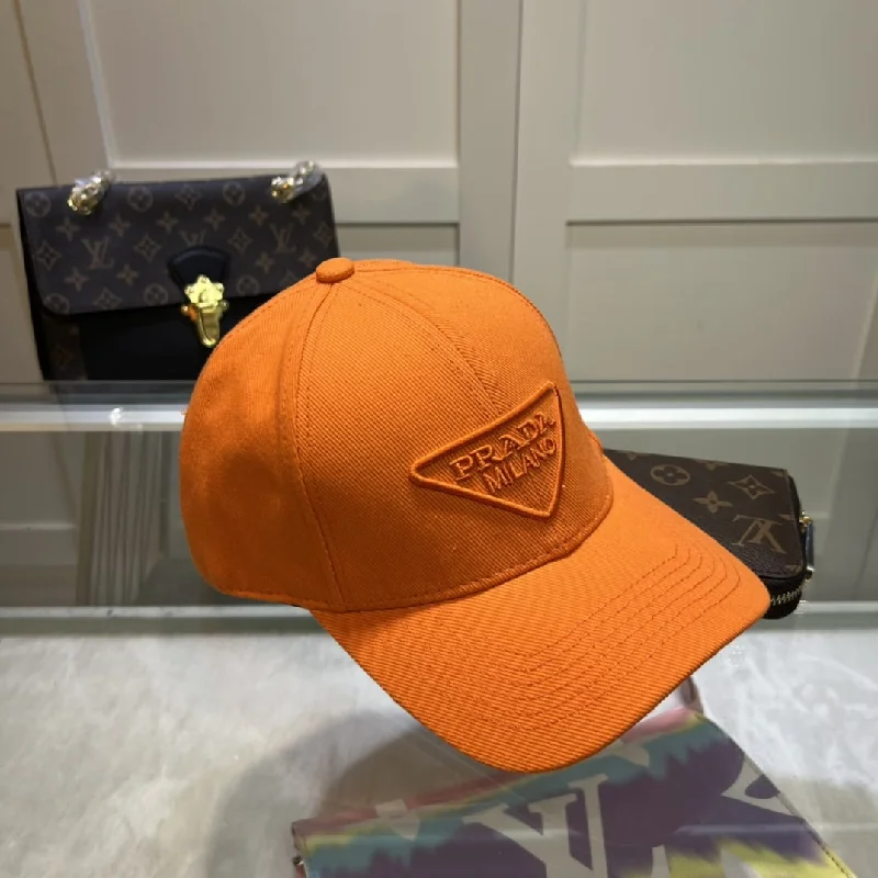 Prada Drill Baseball Cap Orange Prada Cap