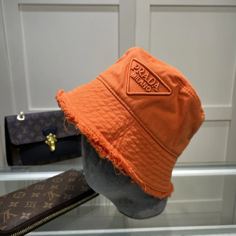 Prada Drill Bucket Hat Orange Prada Hat 1HC137_2FMB_F0049