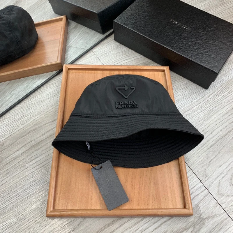 Prada Re-Nylon Bucket Hat Black Prada Hat 1HC137_2DMI_F0002