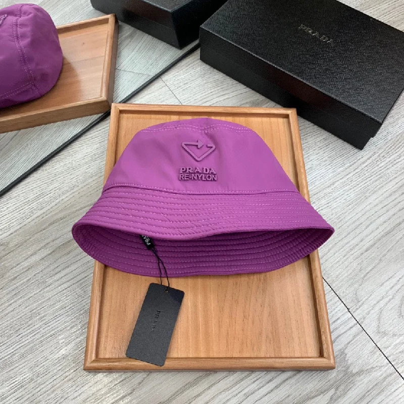 Prada Re-Nylon Bucket Hat Purple Prada Hat