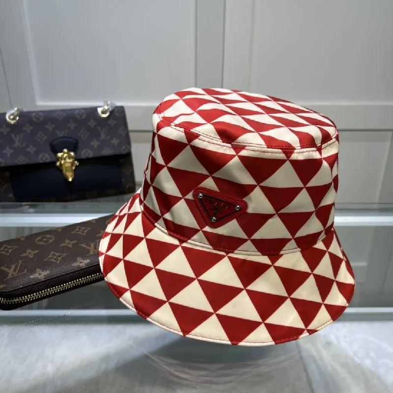 Prada Re-Nylon Bucket Hat Red/White Prada Hat