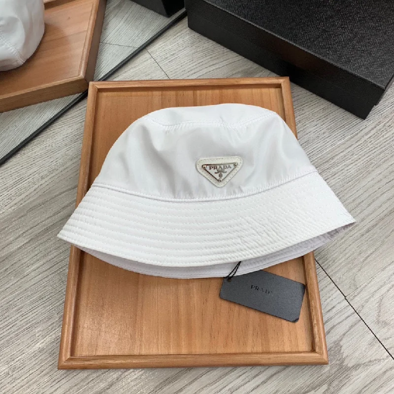 Prada Re-Nylon Bucket Hat White Prada Hat 1HC137_2DMI_F0009