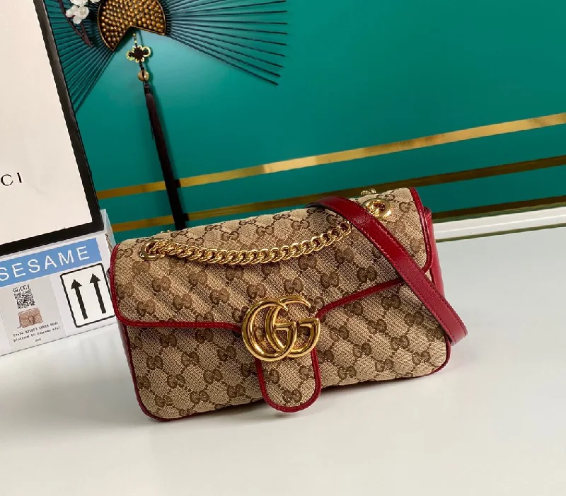 Gucci Beige Marmont Crossbody Bag 26cm