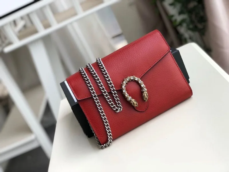 Gucci Dionysus Mini Chain Bag Hibiscus Red Metal-Free Tanned For Women 8in/20cm GG 401231 CAOGX 8990