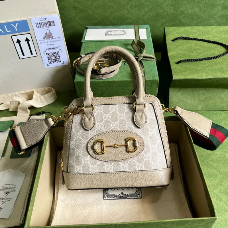 Gucci Horsebit 1955 GG Mini Bag Beige For Women. Women-s Bags 7.9in/20cm GG 677212 UULAG 9682