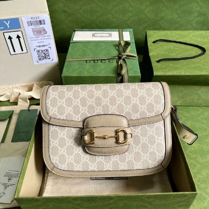 Gucci Horsebit 1955 GG Mini Bag Beige For Women. Women-s Bags 8.1in/21cm GG ??658574 UULAG 9682