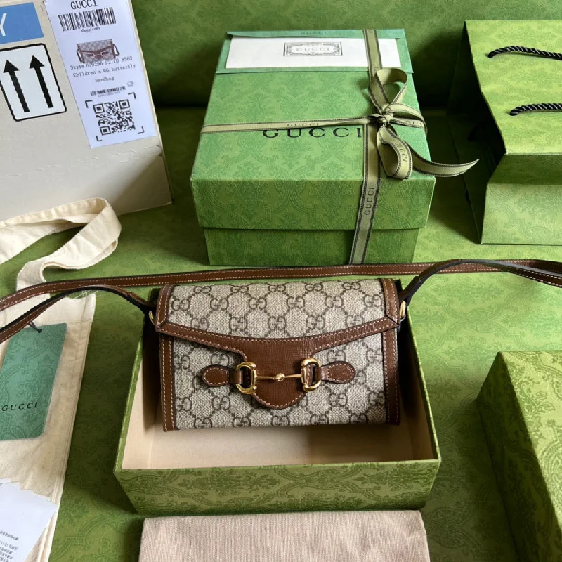 Gucci Horsebit 1955 Mini Bag Beige For Women. Women-s Bags 7.1in/18cm GG ???699296 92TCG 8563