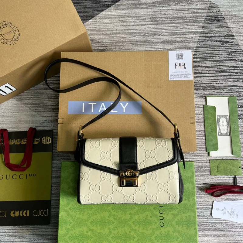 Gucci Small GG Top Handle Bag White For Women. Women-s Bags 17.7in/19cm GG ?675791 UD9AX 9099