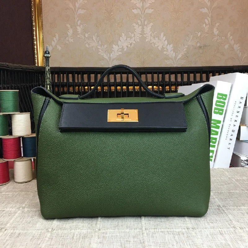 Hermes 24/24 Clemence Swift Green Gold Toned Hardware For Women. Women-s Handbags. Shoulder Bags 11.4in/29cm