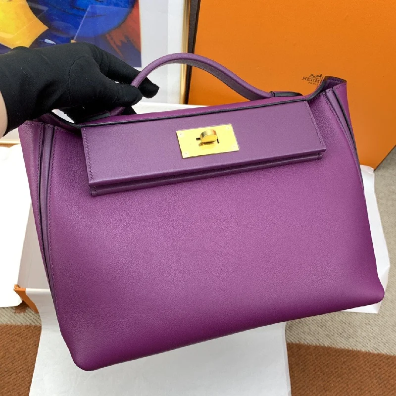 Hermes 24/24 Clemence Swift Purple For Women. Women-s Handbags. Shoulder Bags 11.4in/29cm