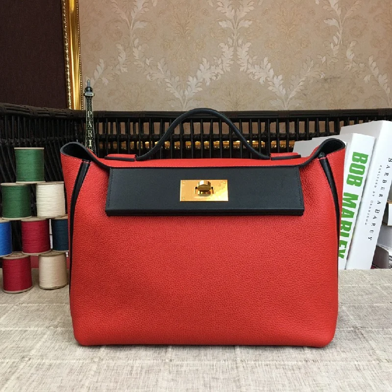 Hermes 24/24 Clemence Swift Red Gold Toned Hardware For Women. Women-s Handbags. Shoulder Bags 11.4in/29cm