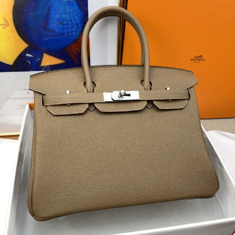 Hermes Birkin 30 Togo Etoupe Bag Silver Hardware For Women. Women-s Handbags 11.8in/30cm