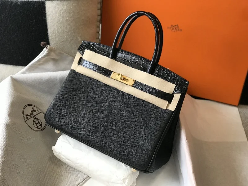 Hermes Birkin Black For Women Gold Toned Hardware 11.8in/30cm