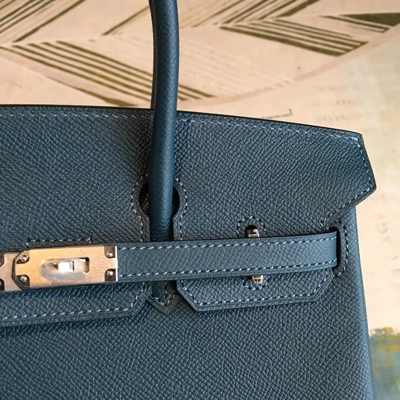 Hermes Birkin Black For Women Silver Toned Hardware 9.8in/25cm