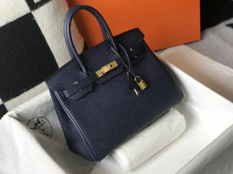 Hermes Birkin Dark Blue For Women Gold-Toned Hardware 11in/30cm