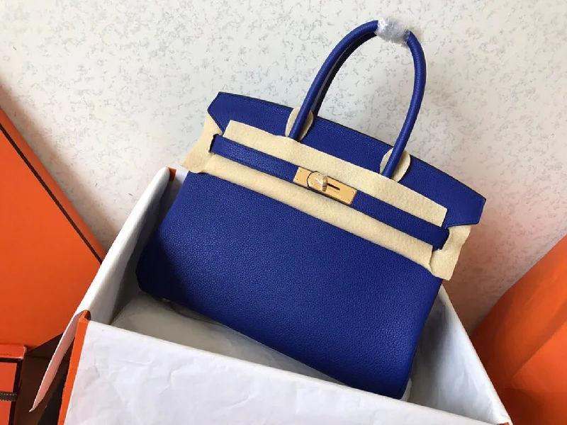 Hermes Birkin Electric Blue 7T For Women Gold Toned Hardware 11.8in/30cm