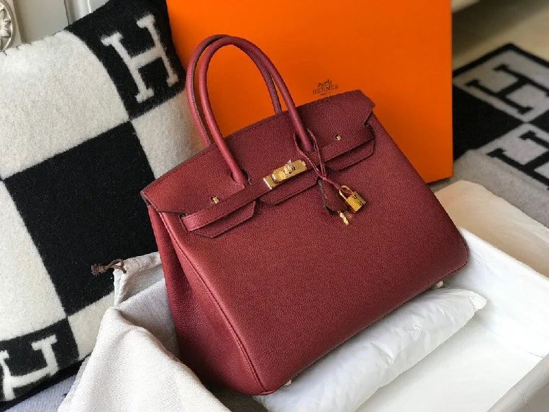 Hermes Birkin Garnet Red Clemence With Gold Hardware Bag For Women. Women-s Handbags. Shoulder Bags 30cm/12in